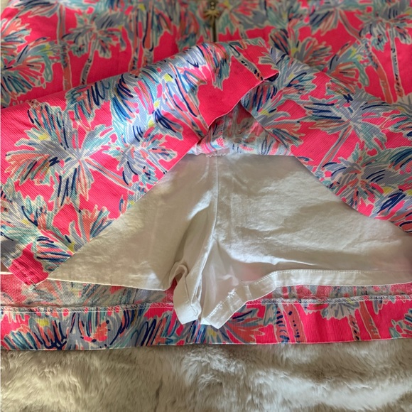 Lilly Pulitzer Pink and Blue Palm Tree Patterned Callahan Skirt Skort Women’s 12 - Picture 3 of 8